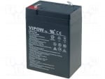 Акумулатор VIPOW ACCU-HP4.5-6/V Акум: оловно-киселинен; 6V; 4,5Ah; AGM; необслужваем; 70x48x106mm